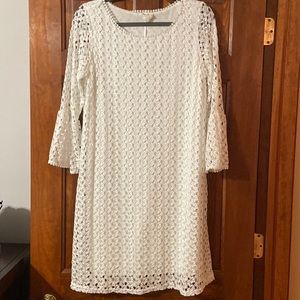 Super cute white lace sundress with 3/4 sleeves
